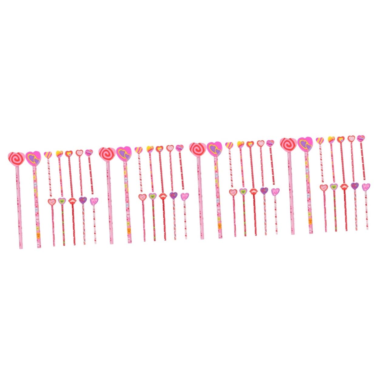 NUOBESTY 4 Sätze Valentinstag Bleistift Bleistifte Mit Valentinsmotiv Stapel Ende Schreibutensilien Stempelstifte Für Cautsch Bleistifte Zeichnen Schulschreibstifte Holz 18 Stück * 4