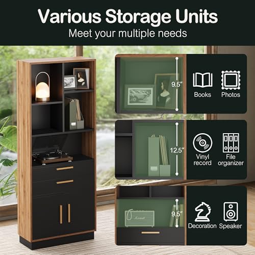 ModernMate Furniture Sets, 67" Standing Desk with 59" Bookshelf and 2 Drawer lateral File Cabinet, Home Office Furniture Set, Black Walnut