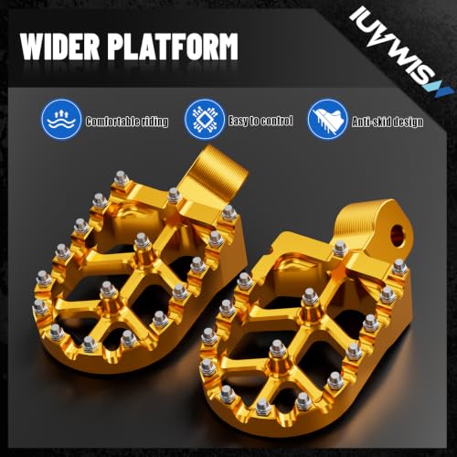 Image of Dirt Bike Foot Pegs Footpegs Rest Pedal CNC for MX 650 500 MX650 MX500 SX500 MX350 Electric Dirt Bike Gold