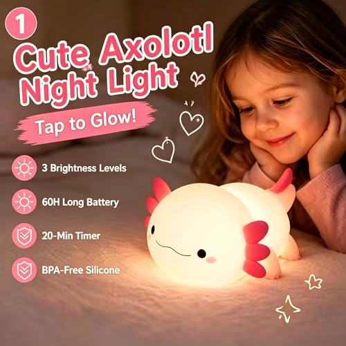 Lámpara de noche Axolotl de silicona y tacto suave miniatura 2