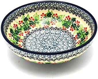 Polish Pottery Bowl - Contemporary Salad - Holly Berry