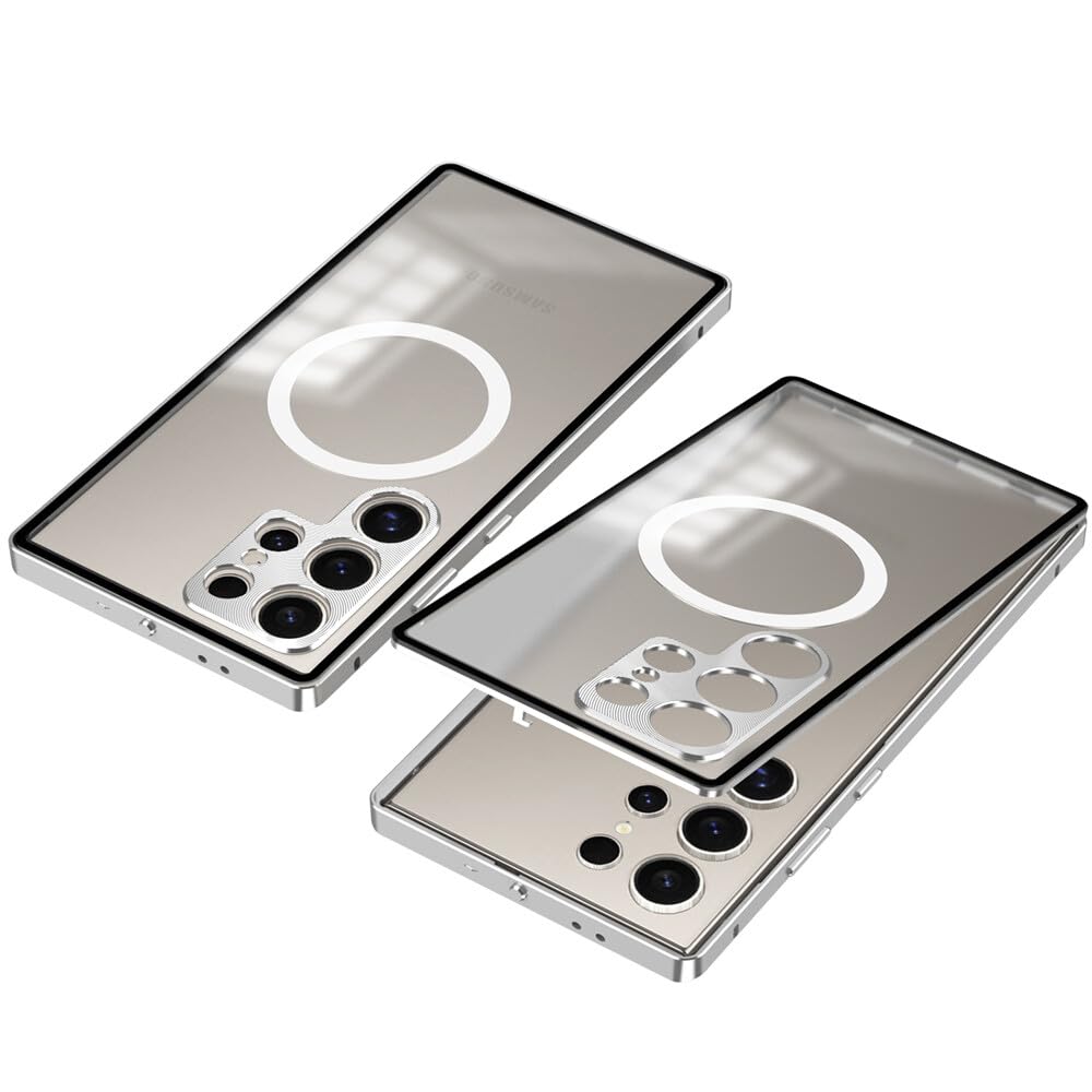 Coque rigide Samsung S24 FE argent bumper métal magnétique - 7
