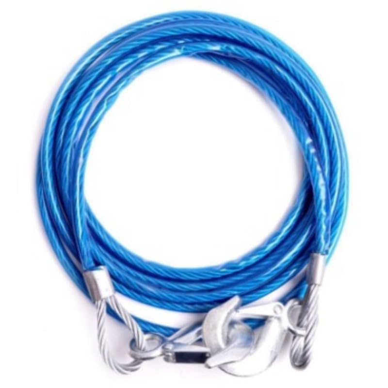 12mm Car Tow Cable 4 Miter Long, 7 Ton Capacity Towing Super Strong Emergency Heavy Duty Forged Hooks with Self Locking Hook (Blue)-image-48