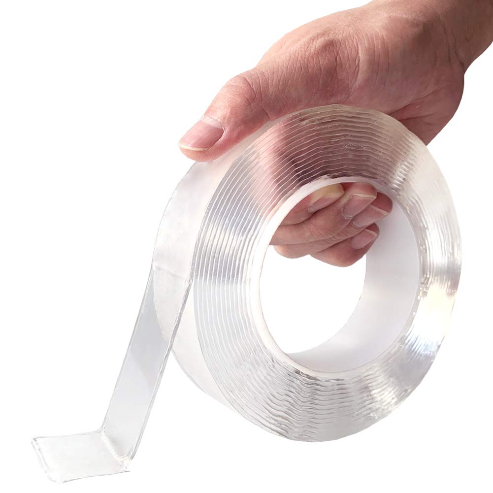 Double Sided Tape Heavy Duty (16.5FT), Multipurpose Removable Mounting Tape Adhesive Grip,Washable Strong Sticky Wall Tape Strips Transparent Tape Poster Carpet Tape for Paste Items,Household