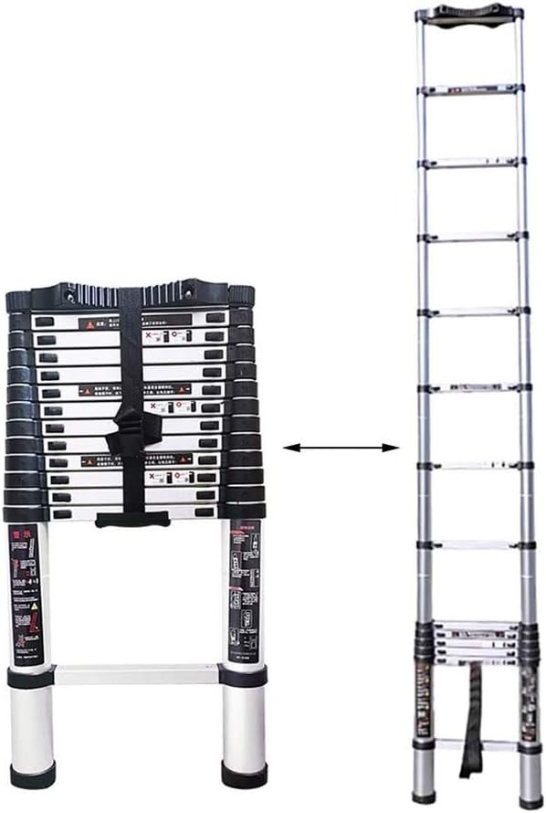 Ladderscopiladder Aluminum Multi-Purpose Extend and Climb Ladder, Aluminum Extension Ladders,for Home Use Roof Rv Outdoor Activities, 330Lb Load Capacity/6.5Ft/2M