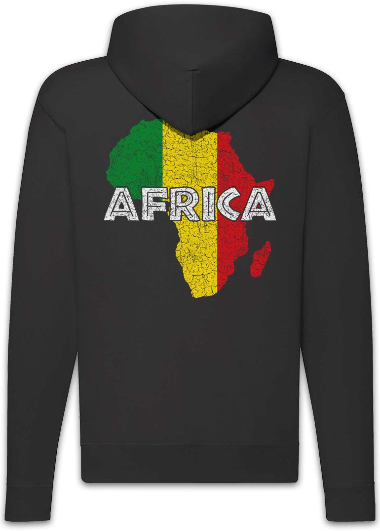 Urban Backwoods Rasta Africa Felpa da Uomo con Cappuccio Zip Hoodie Zipper