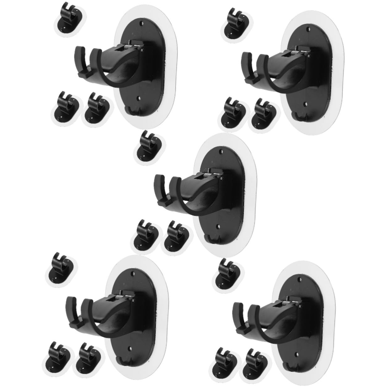 MAGICLULU 5 Ensembles Supports De Rideaux Auto Adhésifs Fixation sans Perçage pour Tiges De Rideaux Accessoires Plastique pour Bureau Et Maison 4 Pièces * 5