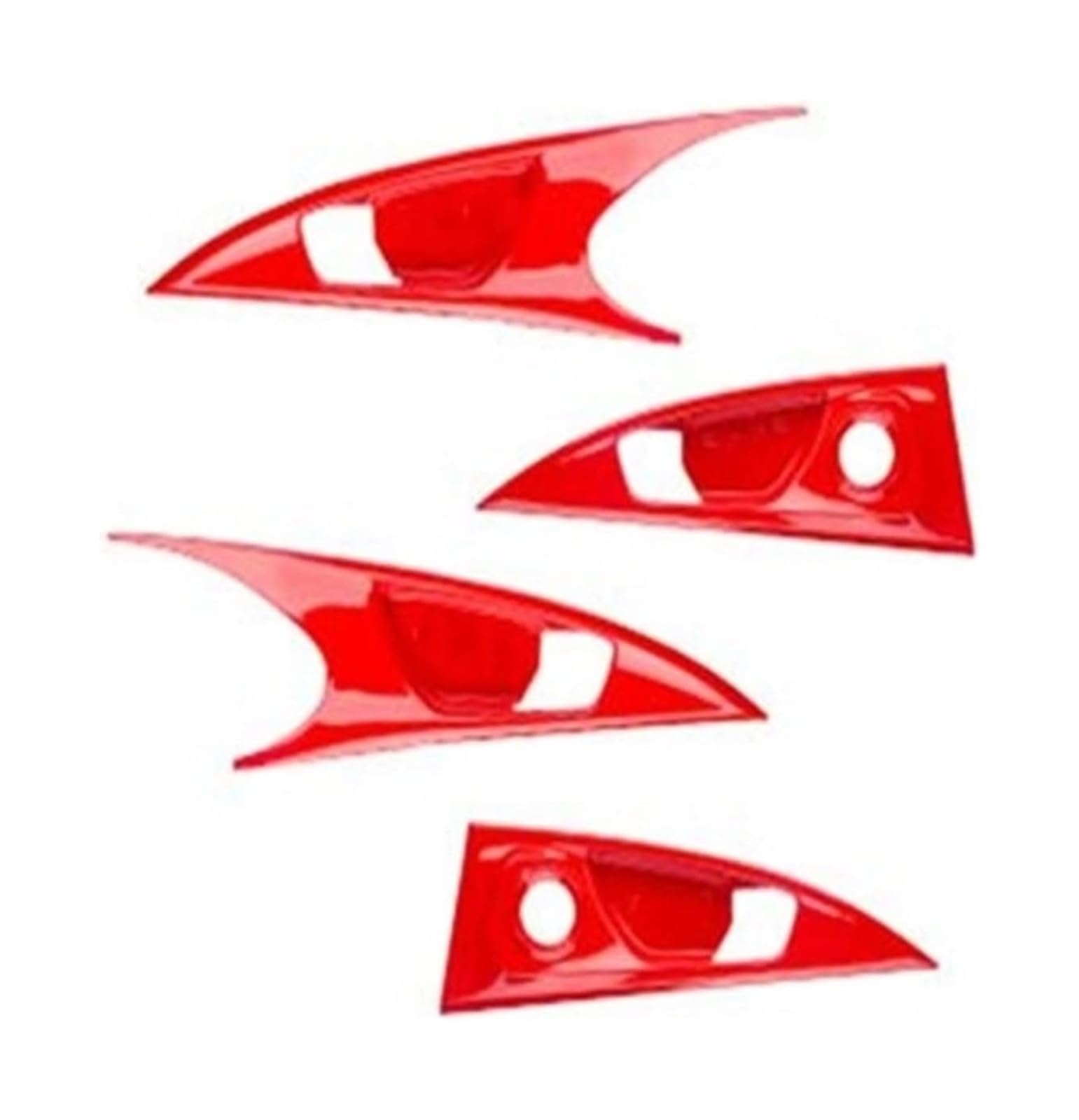 Fangziqf Red Hatchback Inner Door Pull Handles Car Interior Door Panel Bowl Handle Stickers For Civic 10Th 2016-2020 Hatchback Sedan(,Rhd)