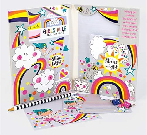 Rachel Ellen Designs Children's Writing Set - 30 Sheets of Ruled Paper, 20 Matching envelopes and a Sheet of Stickers, 160mm x 220mm