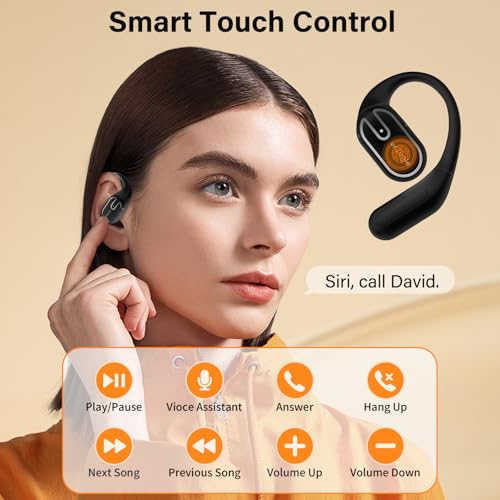 Image of vnilrgle Open Ear Earbuds 5.4 Bluetooth Headphones(Black)