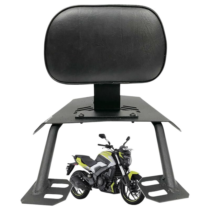 Dhe Best Bike Backrest/Back Rest Cushion Black Premium Trail Expedition Top Carrier/Luggage Rack Suitable for Bajaj Dominar 250-image-4