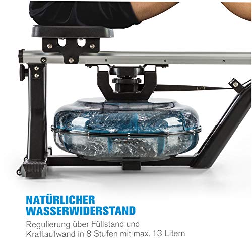 Capital Sports Rudergerät für Zuhause, Rudermaschine mit Wasser-Widerstand, Rowing Machine Klappbar, Rowshaper bis 150… – Bild 3