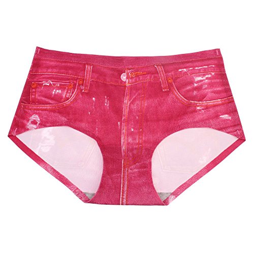 Mmrm Braguitas Nylon diseño 3D imitación Vaquero - Denim (Rojo)