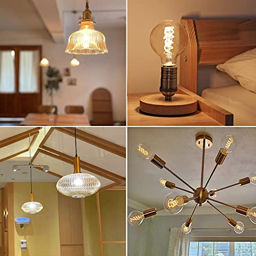 G25(G80) 6W Vintage Globe Edison Led Bulb, Warm White 2700K, Antique Flexible Spiral Led Filament Light Bulb,600Lm Dimmable, 6W Equivalent To 60W, E26 Base,Clear Glass（6W-2700K-6Pack） #TOP6