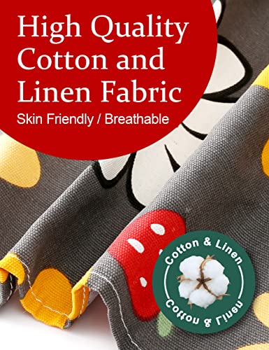 Image of Cozy Adjustable Cross Back Aprons for Women with Pockets Cotton Linen Cooking Kitchen Baking