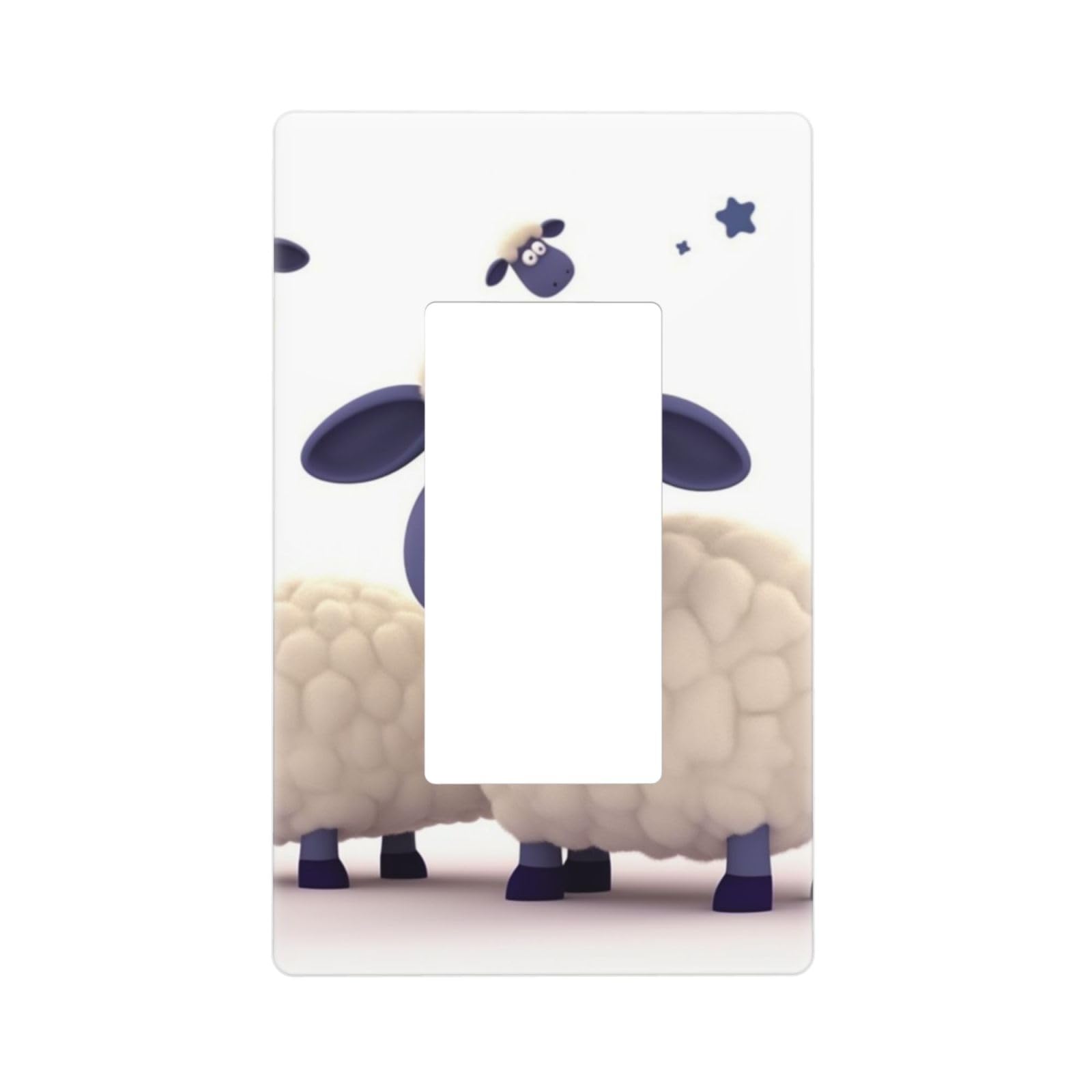 Decorator Wall Plate 1 Gang Light Switch Covers Decorator Receptacle Outlet Covers Sheep Wall Plates for Electrical Outlets Plug Cover Single Rocker Switch Plates