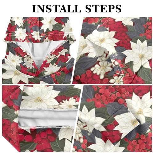 Kids Hoodies Sweaters Christmas Poinsettia Flower Hooded Sweatshirts with Big Pockets for Boys Girls B04000543