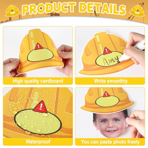 Image of gisgfim 80Pcs Construction Helmet Cutouts Back to School Decorations Bulletin Board Construct Paper Cut-Outs Classroom Decor for Boy Girl DIY Craft Photo Wall Kindergarten Preschool Party Favor Supply