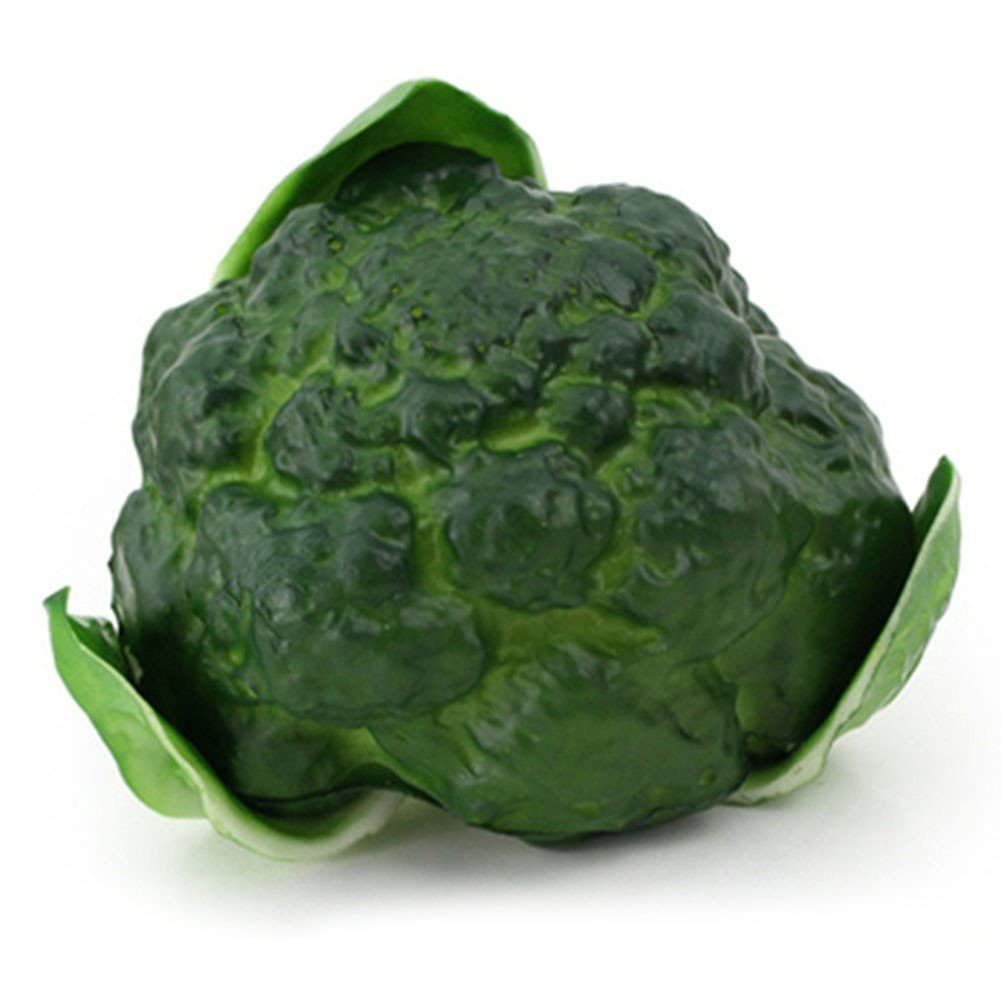 Haowul Style1 Artificial Broccoli Cauliflower Fake Vegetables Simulation Realistic Food Model For Kitchen Home Party Halloween Decoration Display Prop