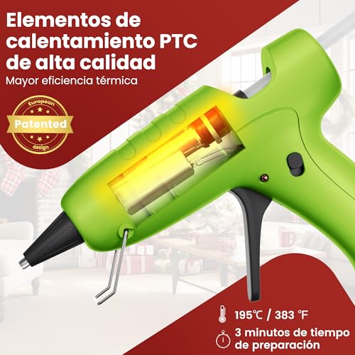 Miniatura 3 de Runsai Pistola Silicona Caliente Antigoteo Con 30 Barras Pegamento 7mm, Pistola Pegamento Termofusible 30w, Mini Hot Glue Gun Pistola Cola Quente Pequeña Y Profesional Para Bricolaj Manualidades Niños