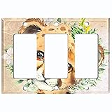 Metal Light Switch Plate Cover Cute Baby Animal Jaguar ANM032