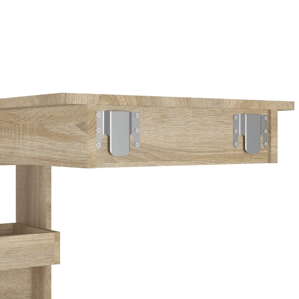 Mesa de pared de roble Sonoma, 102 x 45 x 103,5 cm, con espacio de almacenamiento para cocina, comedor, salón, ahorro de espacio, estable, moderno, rústico, para familia y loft