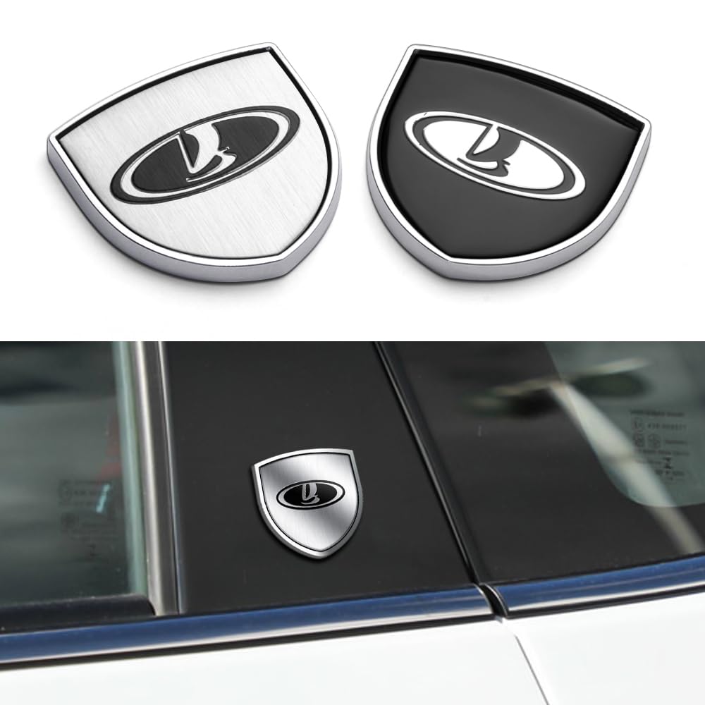 Automobiles - Car Styling 3D Metal Shield Emblem Body Side Window Stickers For LADAs Vesta Granta Priora Niva 2110 Samara Kalina Sedan etc (Silver with logo For Subarus)