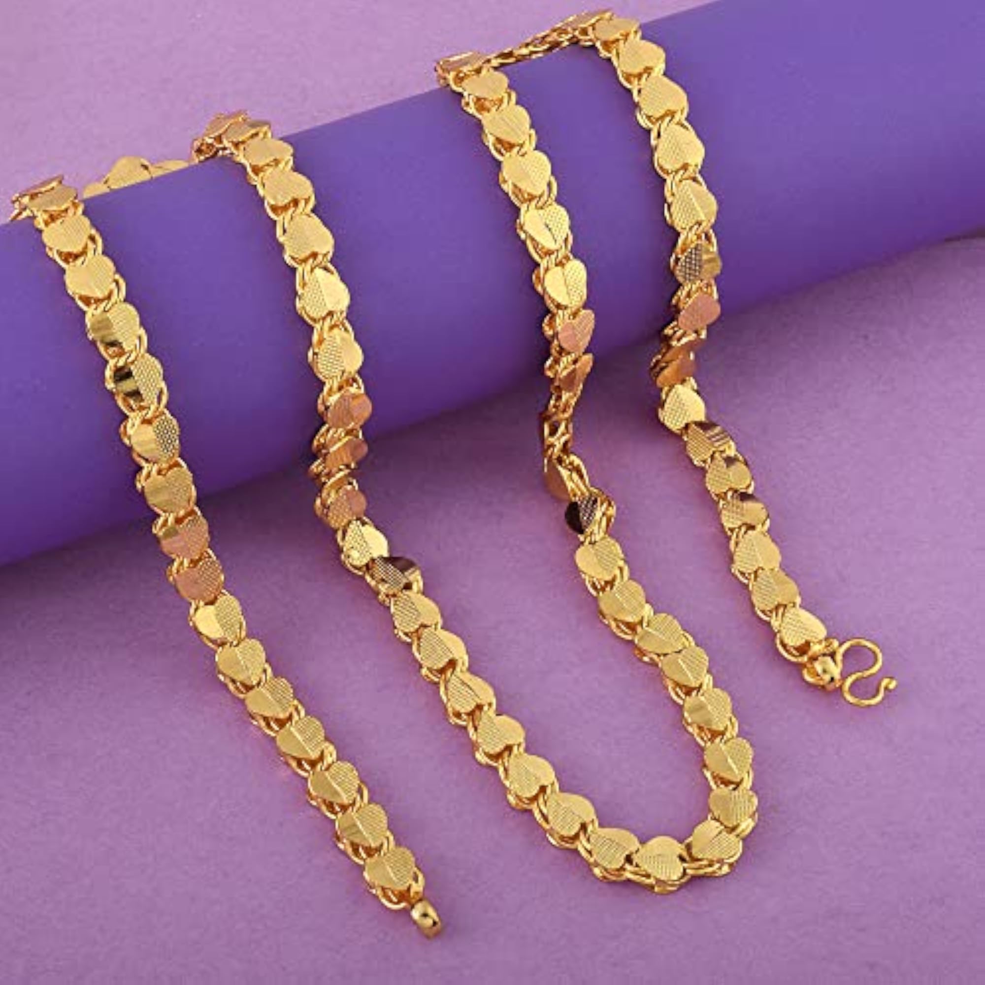 Brass Micron Goldplated Heartshape Necklace Chain
