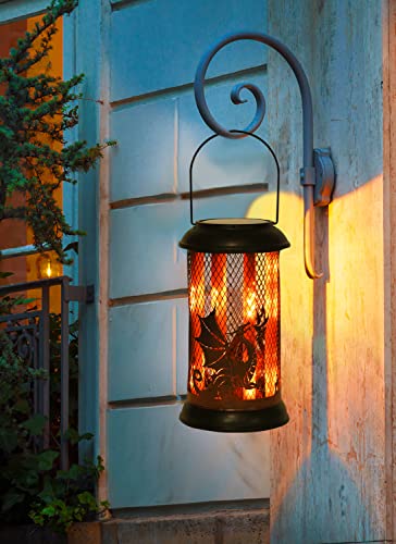 Morestar Solar Lights Outdoor Garden Decor,Waterproof Metal Solar Hanging Lanterns Flame Lights,Solar Flickering Flame Decorative Lights With Dragon,Gardening Gifts For Mom Women Camping Patio Yard #TOP1