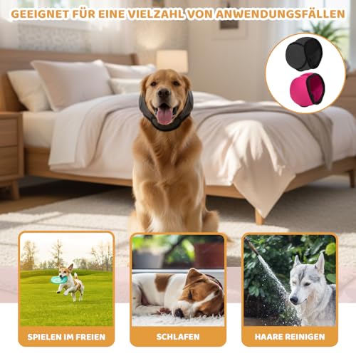 PjuQow 2er-Set Gehörschutz Hund, Ohrenschutz Hund, Hunde Ohrenschutz für Silvester und Lärm,Stress und Angst Zu Reduzieren,Lärmschutz bei Feuerwerk und Gewitter(M)
