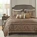 Madison Park Bellagio 6 Piece Quilted Coverlet Set, King, Brown/Gold
