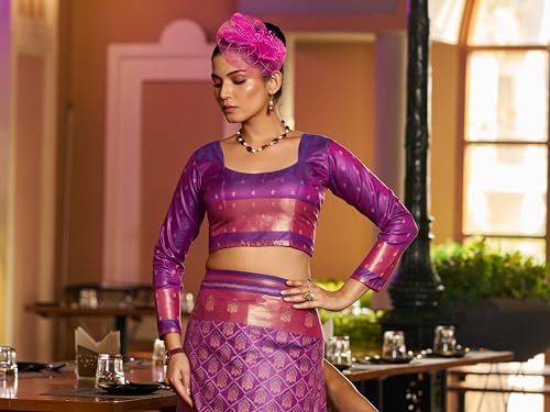 Image of SWORNOF Women's Patola silk saree for Patola festival Wedding silk with rich pallu Design sarees for women with blouse piece