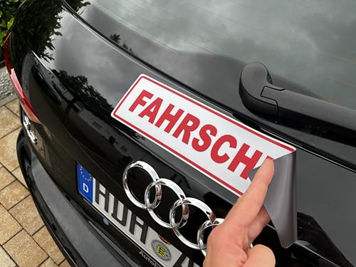 2 Stück Fahrschule Magnetschilder 32x8cm als Magnetfolie Fahrschulausstattung Fahrschulorganisation Magnetschild Warntafel Schild