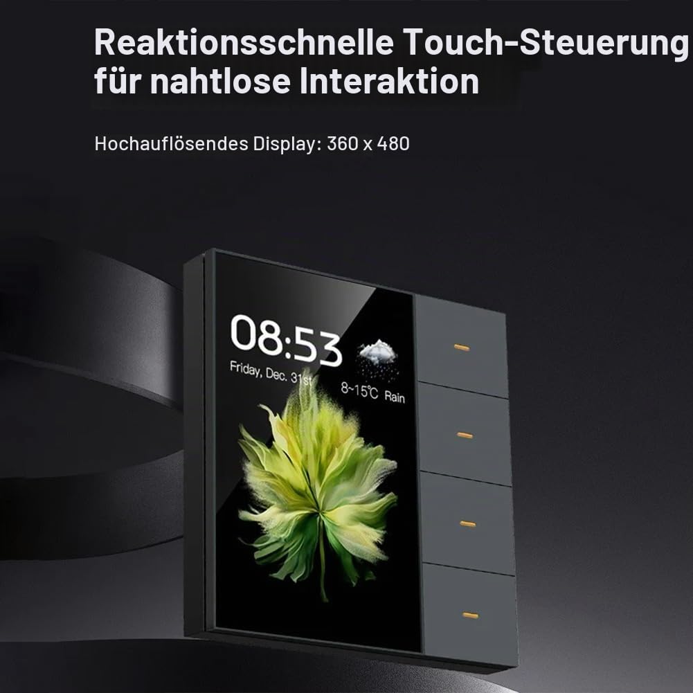 Tuya Zigbee 3,5 Smart Wandschalter Touchscreen 4 Gruppen Schalter 8-Wege Szene Radar Sensor Dimmschalter Smart Home A