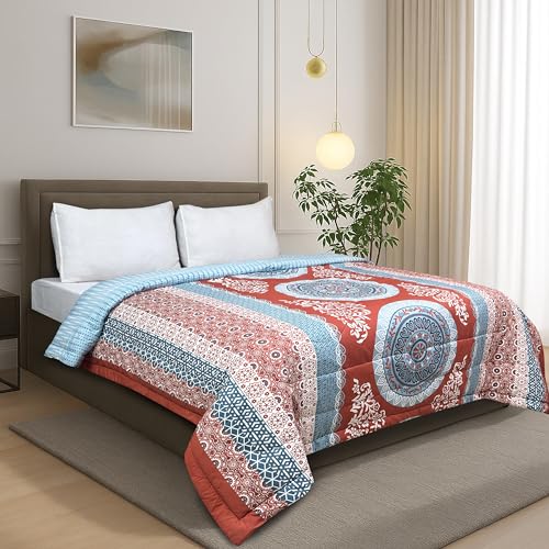 Image of Signature Reversible Super Soft Double Bed Comforter /Quilt Set 350GSM 88x90 inches, and Fitted Elastic Bed Sheet with Pillow Covers (The Positive Circle, Comforter Only)