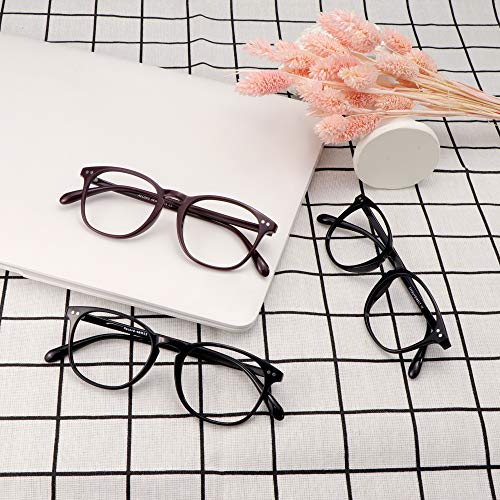 Image of Blue Light Blocking Glasses 3 Pack Square Frame Computer Gaming Reading Glasses Men Women Anti Eyestrain