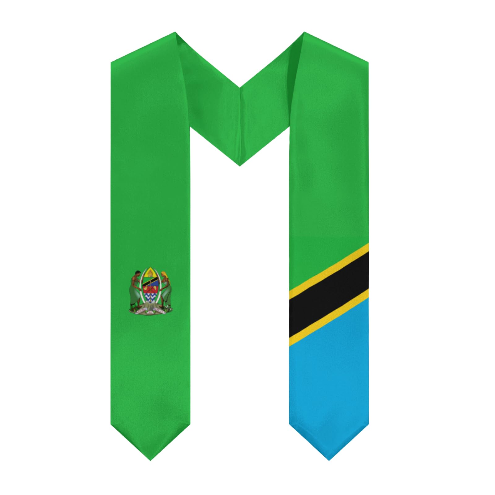 DABOYOZHZH Tanzania Flag Emblem Graduation Stole Shawl Sash Honor For Study Aboard International Students