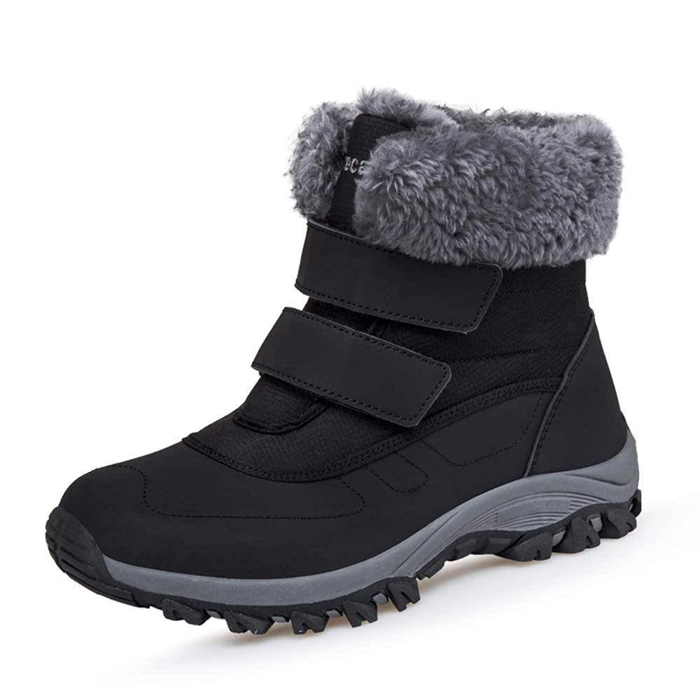 DrecageWinter Ankle Snow Boots with Warm Fur Lining Waterproof Women Warm Hiking Booties Anti Slip Shoes