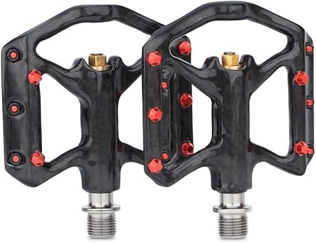 Bicycle Carbon Pedal Titanium Axle Road Bike Pedal MTB Super Light 3 Bearing Anti-Skid Pedal for Brompton Pedal