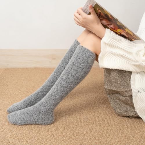 Image of SISOSOCK 5 Pairs Fuzzy Soft Cozy Comfortable Socks for Women, Casual Sleep Comfy Socks, Perfect Warm Winter Gifts for Women