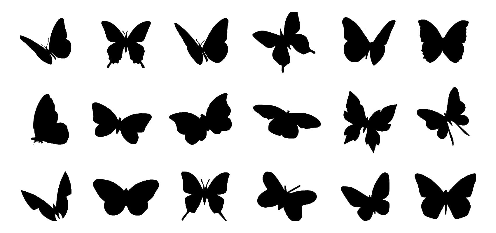 Hatcherabilia Girls Black Pack Of 18 Various Small Butterfly Insect Cute Stickers - Butterfly Wall Decor- Scrapbook Stickers - Stickers For Children - Butterfly Decor - Mirror Stickers - Laptop Stickers (Medium, )