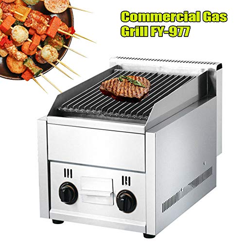 LOYALHEARTDY Large Commercial BBQ Gas Grill Lava Rock Grill Cast Iron Barbecue Cooker Smokeless