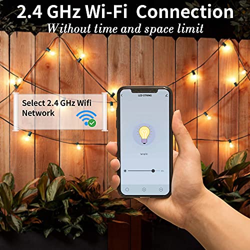 Bomcosy 30ft String Lights WIFI, Dimmerabile 9.14M Luci da Esterno LED Catene Luminose per Esterni, G40 Filo Lampadine Luminarie Lucine da Esterno Decorative per Terrazzo, Giardino, Balcone - Image 4