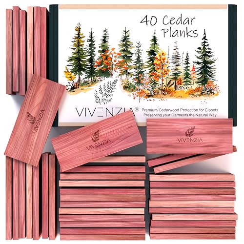 Vivenzia Cedar Blocks for Clothes Storage -40 Planks- Cedar Planks