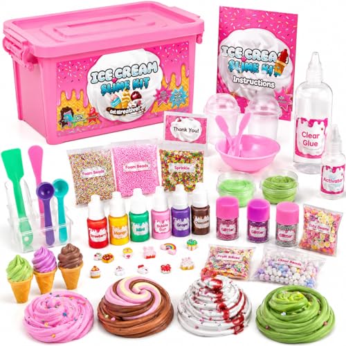 SHAHNARO Galaxy Slime Kit for Kids 31 Pcs Glow in The Dark DIY Slime Making Kit with Fluffy Clay Cloud Foam & Glitter Arts & Crafts Toy for Girls & Boys Birthday Gift Creative Slime Kit Age 6+