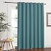 NICETOWN Window Treatment Sliding Door Curtain - Thermal Insulated Wide Width Solid Blackout Patio Glass Door Drape, Extra Wide Draperies (Sea Teal, 100 inches Wide x 84 inches Long)