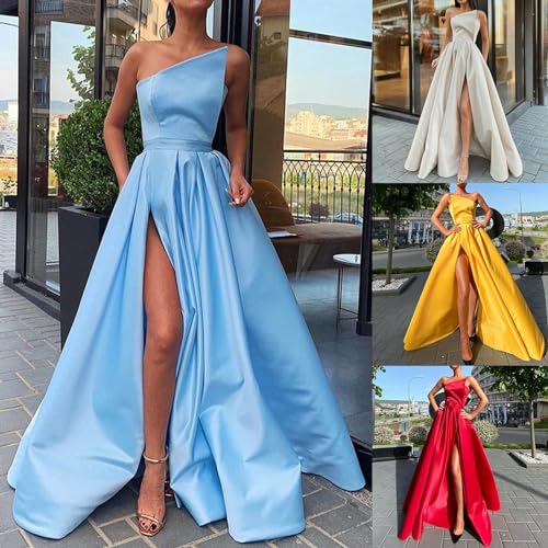 Vestido de dama de honor de satén premium con caída fluida maxi 2