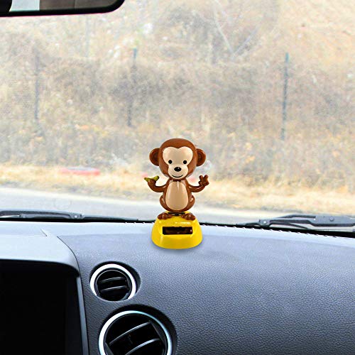 Home-X Solar-Power Dancing Monkey Figure, Office Décor, 3 3/4” Tall #TOP5