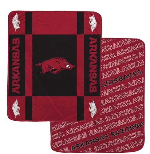 NCAA Arkansas Razorbacks Reverse Block Wordmark 2 Sided Blanket