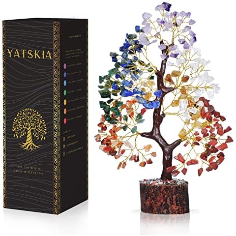 Chakra Tree of Life - Crystal Tree for Positive Energy - Seven Chakra Tree - 7 Chakra Tree, Money Tree, Feng Shui Decor, Chakra Stones, Crystals and Healing Stones, Premium Meditation Accessories Cover